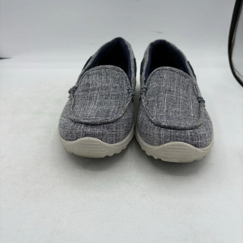 Skechers Boat Shoes Womens Size 6 Reggae Fest Goodnight Navy Blue Gray Slip On